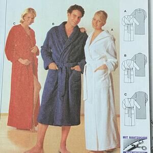 Burda sewing pattern #2653 unsex bathrobe UNCUT size US 12-20